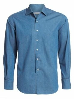 Loro Piana Andre Denim Button-Down Shirt For Men