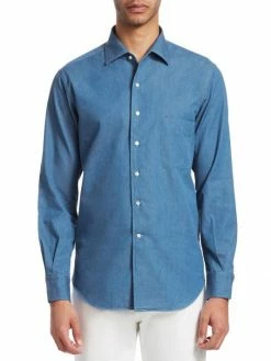 Loro Piana Andre Denim Button-Down Shirt For Men -Loro Piana Official Shop unnamed file 1014