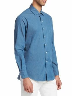 Loro Piana Andre Denim Button-Down Shirt For Men -Loro Piana Official Shop unnamed file 1015