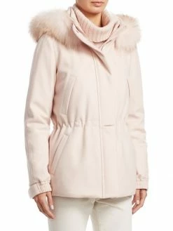 Loro Piana Icery Short Fox Fur-Trim Coat Blue Navy -Loro Piana Official Shop unnamed file 1159