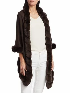 Loro Piana Chincilla Fur-Trim Wool & Silk Wrap Pink -Loro Piana Official Shop unnamed file 1169