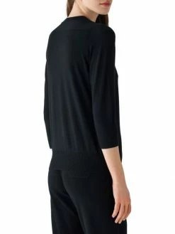 Loro Piana Mock Turtleneck Three-Quarter Sleeve Cashmere Knit Top -Loro Piana Official Shop unnamed file 124