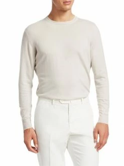 Loro Piana Girocollo Cashmere Sweater For Men Grey -Loro Piana Official Shop unnamed file 130