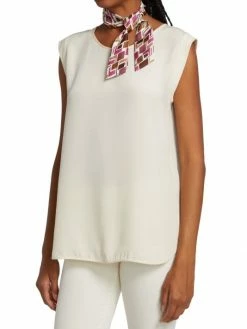 Loro Piana Geo-Print Silk Twilly Winter Rose