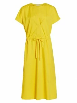 Loro Piana Paneled Side Cotton-Stretch Midi-Dress