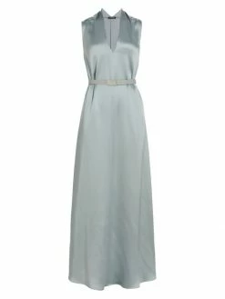 Loro Piana Lilia Belted Silk Gown