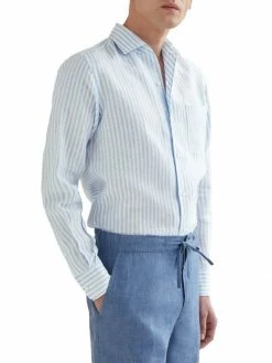 Loro Piana Arizona Linen Soft Stripe Shirt For Men -Loro Piana Official Shop unnamed file 426