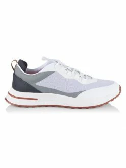 Loro Piana Weekend Walk Performance Mesh Low-Top Sneakers For Men Freeze Mango