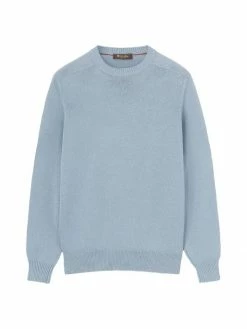 Loro Piana Cotton & Silk Raglan Sweater For Men Pearl Blue -Loro Piana Official Shop unnamed file 499