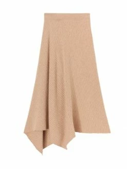 Loro Piana Mellbreak Cashmere Asymmetric Midi-Skirt