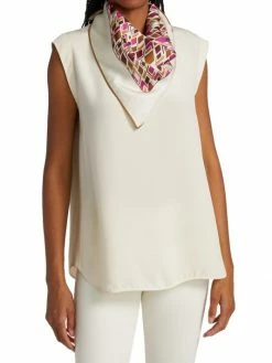 Loro Piana Geo-Print Silk Scarf Green Jade