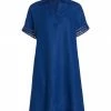 Loro Piana Abito Tonya Eyelet Linen Dress Midsummer Night Ocean Water