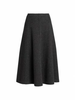 Loro Piana Speckled Cashmere Midi-Skirt