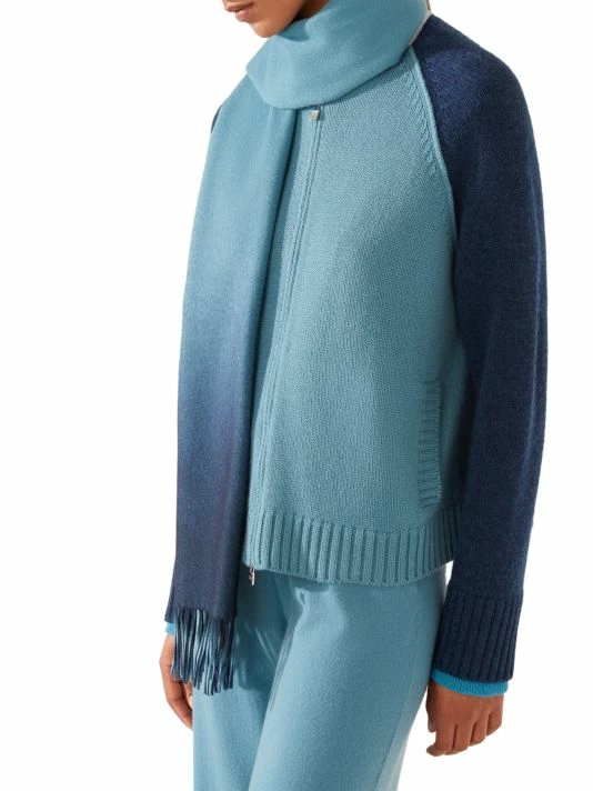 Loro Piana Ombré Cashmere Scarf Shaded Blue 5 Loro Piana Ombré Cashmere Scarf Shaded Blue - Image 3