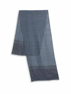 Loro Piana Linen Scarf For Men Grey Azure
