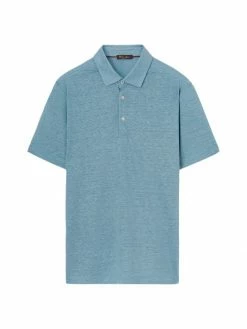 Loro Piana Jersey Linen Polo Shirt For Men Stillwater