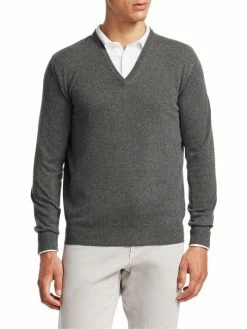 Loro Piana Scollo Cashmere V-Neck Sweater For Men -Loro Piana Official Shop unnamed file 977
