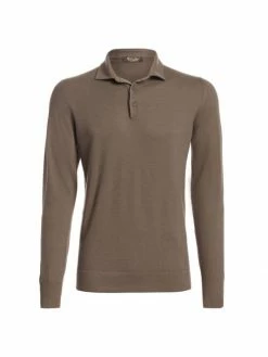 Loro Piana Long-Sleeve Cashmere Polo For Men Brown 9 Loro Piana Long-Sleeve Cashmere Polo For Men Brown -Loro Piana Official Shop unnamed file 983