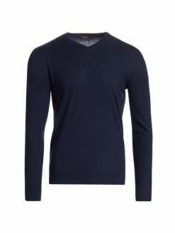 Loro Piana Cashmere V-Neck Sweater For Men Blue -Loro Piana Official Shop unnamed file 989